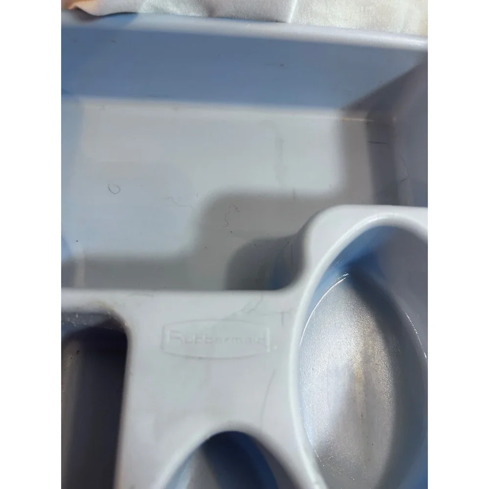 Rubbermaid Silverware Tray 13x11 Blue Vintage Plastic Drawer Organizer Utensil